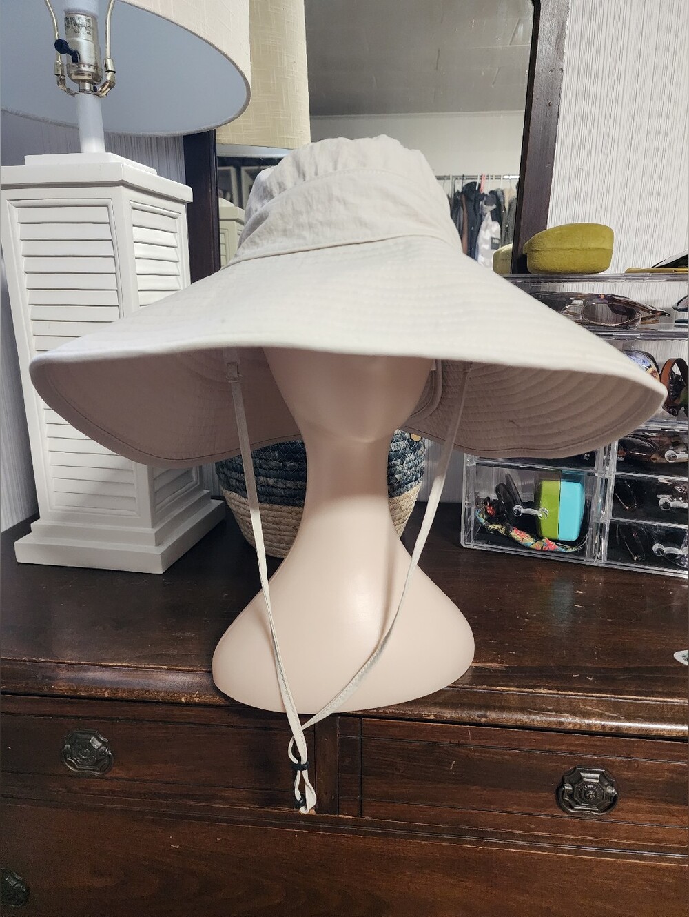 Coolibar Tan Wide Brim Sun Hat with Chin Strap - Picture 2 of 6